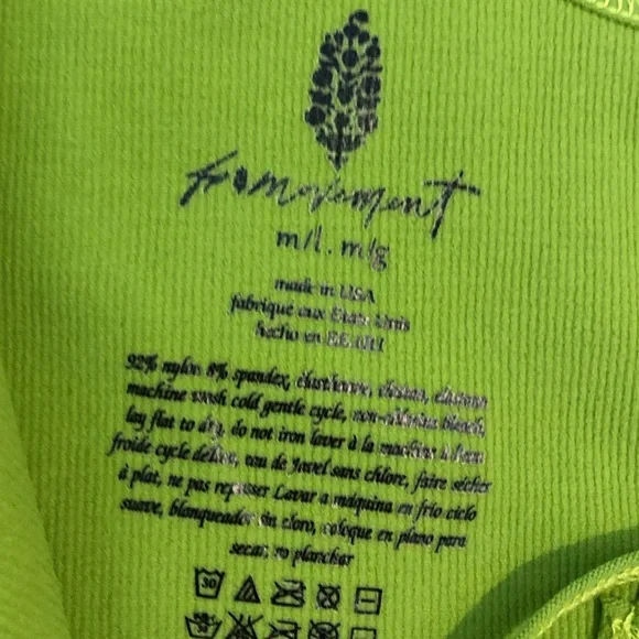 Free People Strappy Back Tighten Up Tank In Luminous Lime. NWOT! Sz M/L - Picture 8 of 8